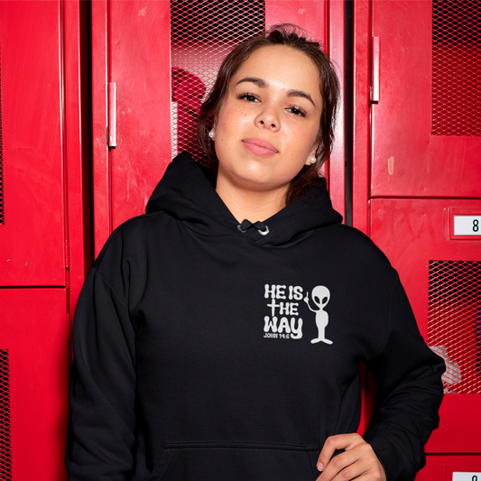 He is the Way White Alien Hoodie