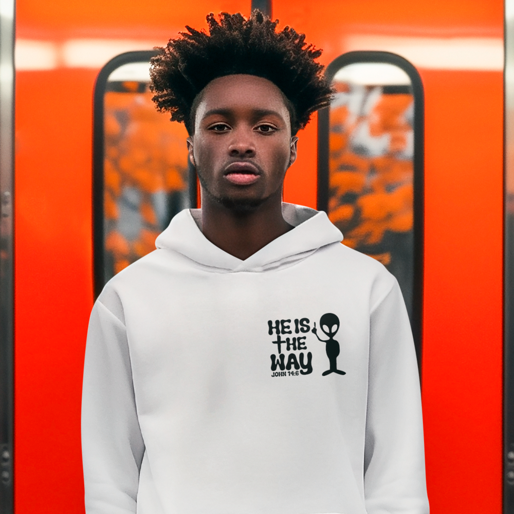 He is the Way White Alien Hoodie