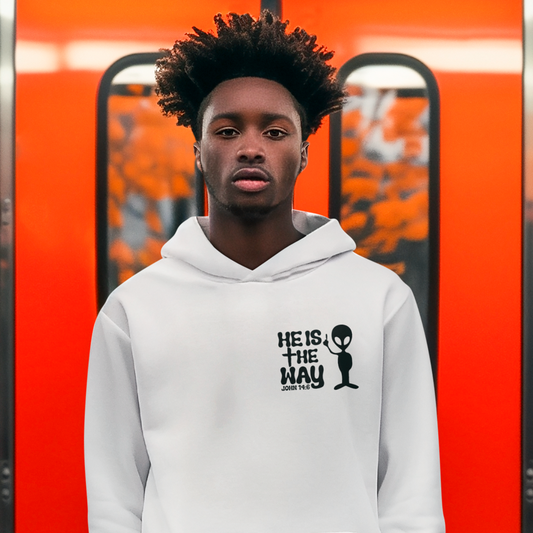 He is the Way White Alien Hoodie