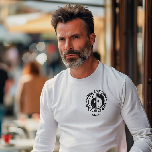 Natural Born Sinner Spirit Filled Saint Long Sleeve Shirt